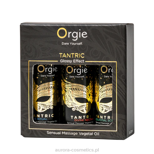Orgie Tantric Mini Glossy Effect zestaw olejków do masażu 3x30ml