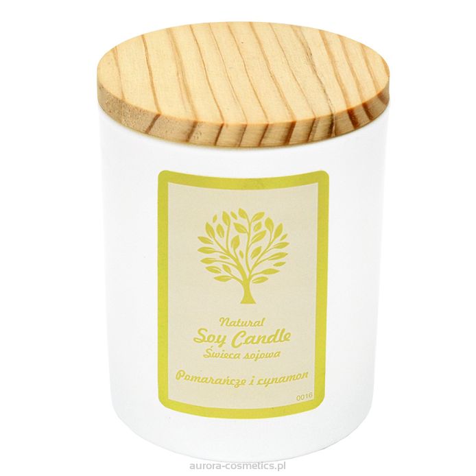 Świeca sojowa, pomarańcza i cynamon
